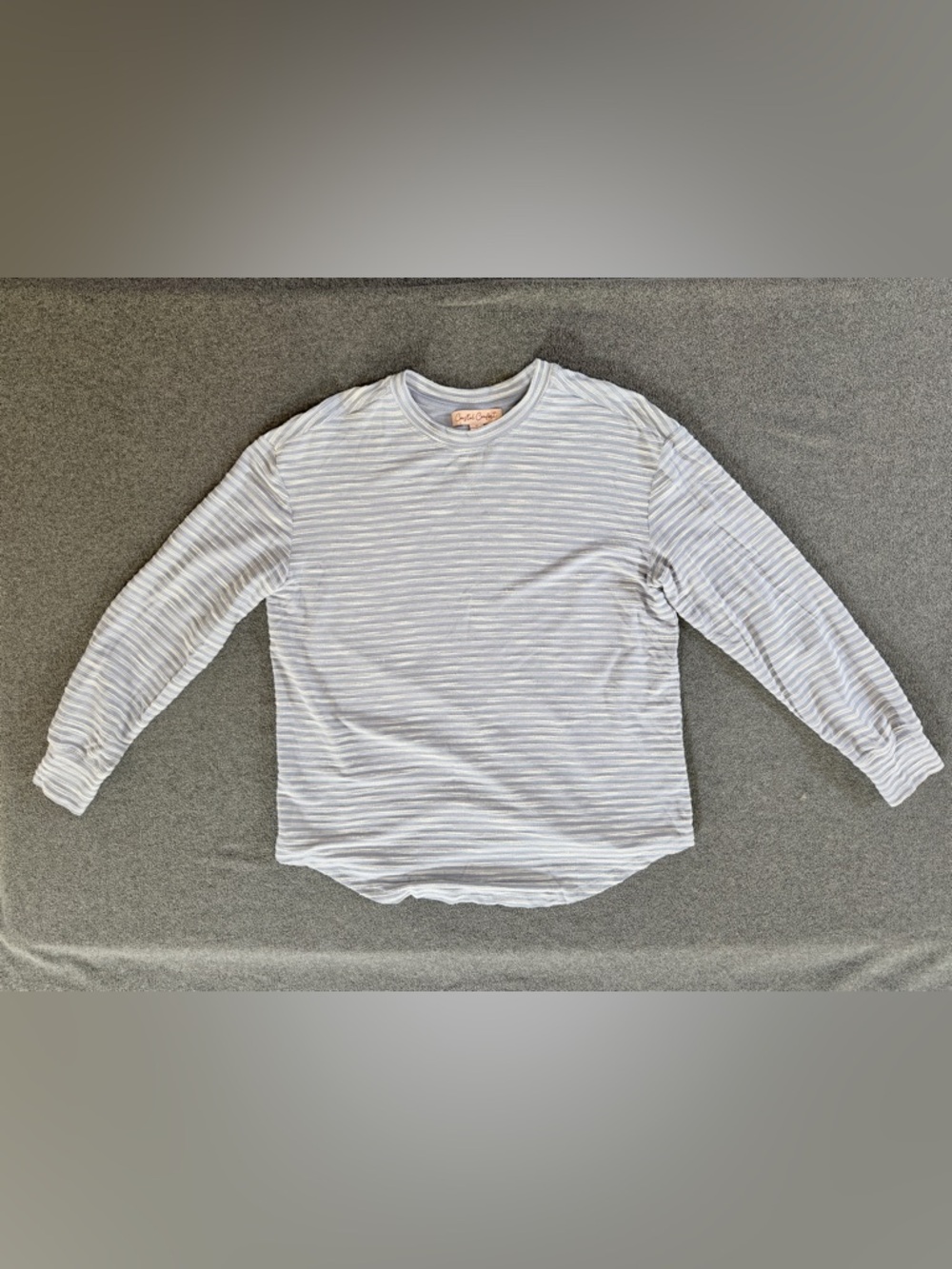 Coastal comfort striped crew neck long sleeve lagenlook boxy women’s medium top